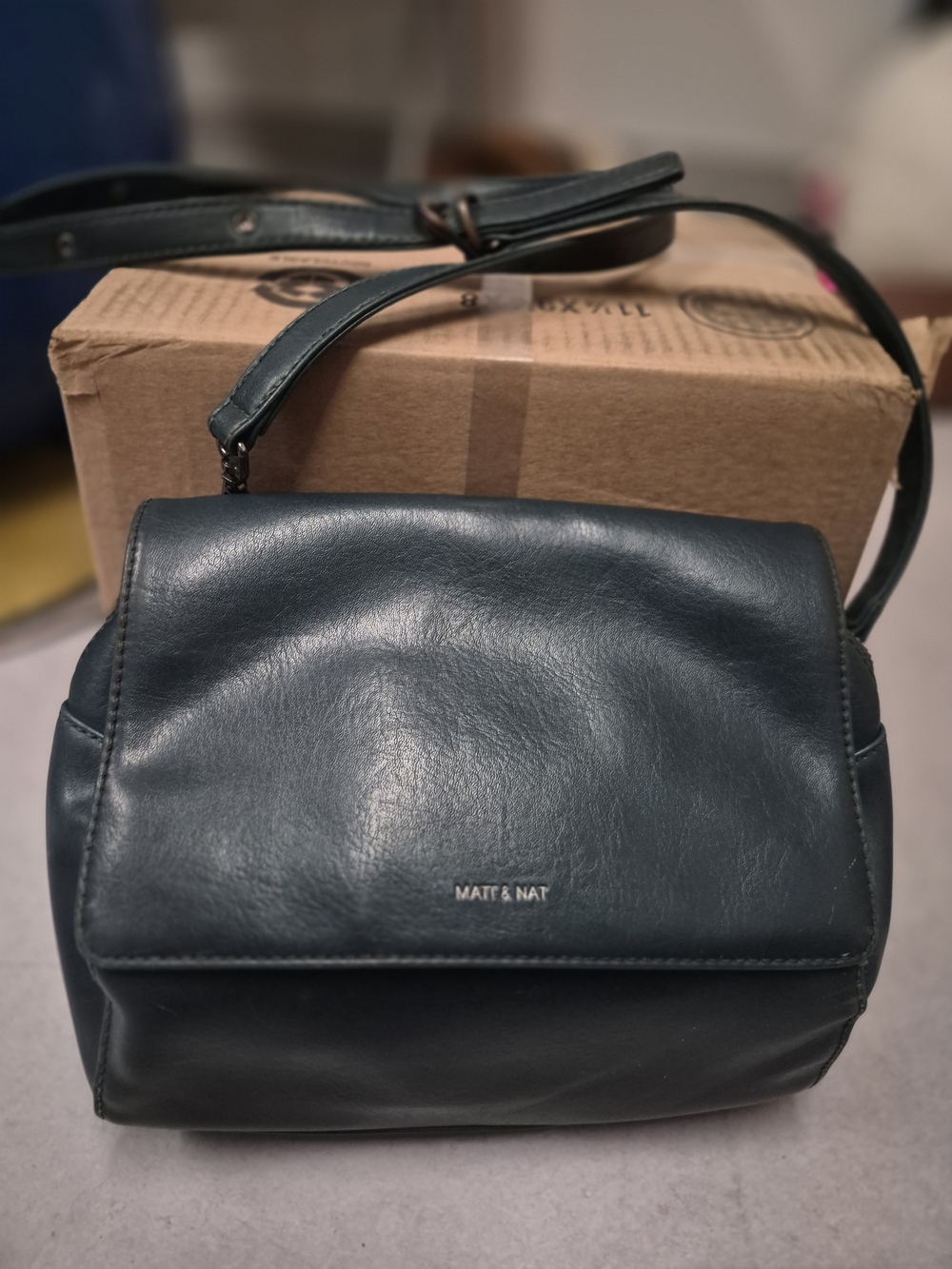 Matt & Nat Teal Leather Crossbody Bag